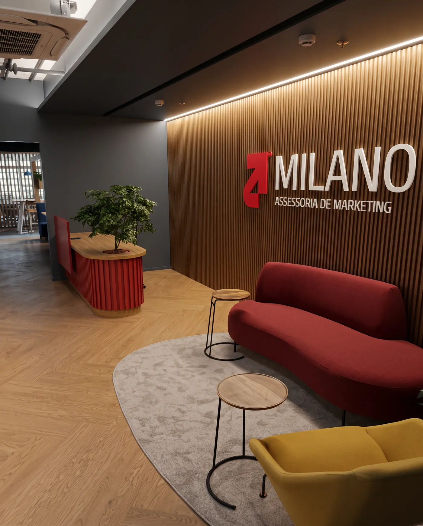 Recepção do escritório da Milano Assessoria em São Paulo