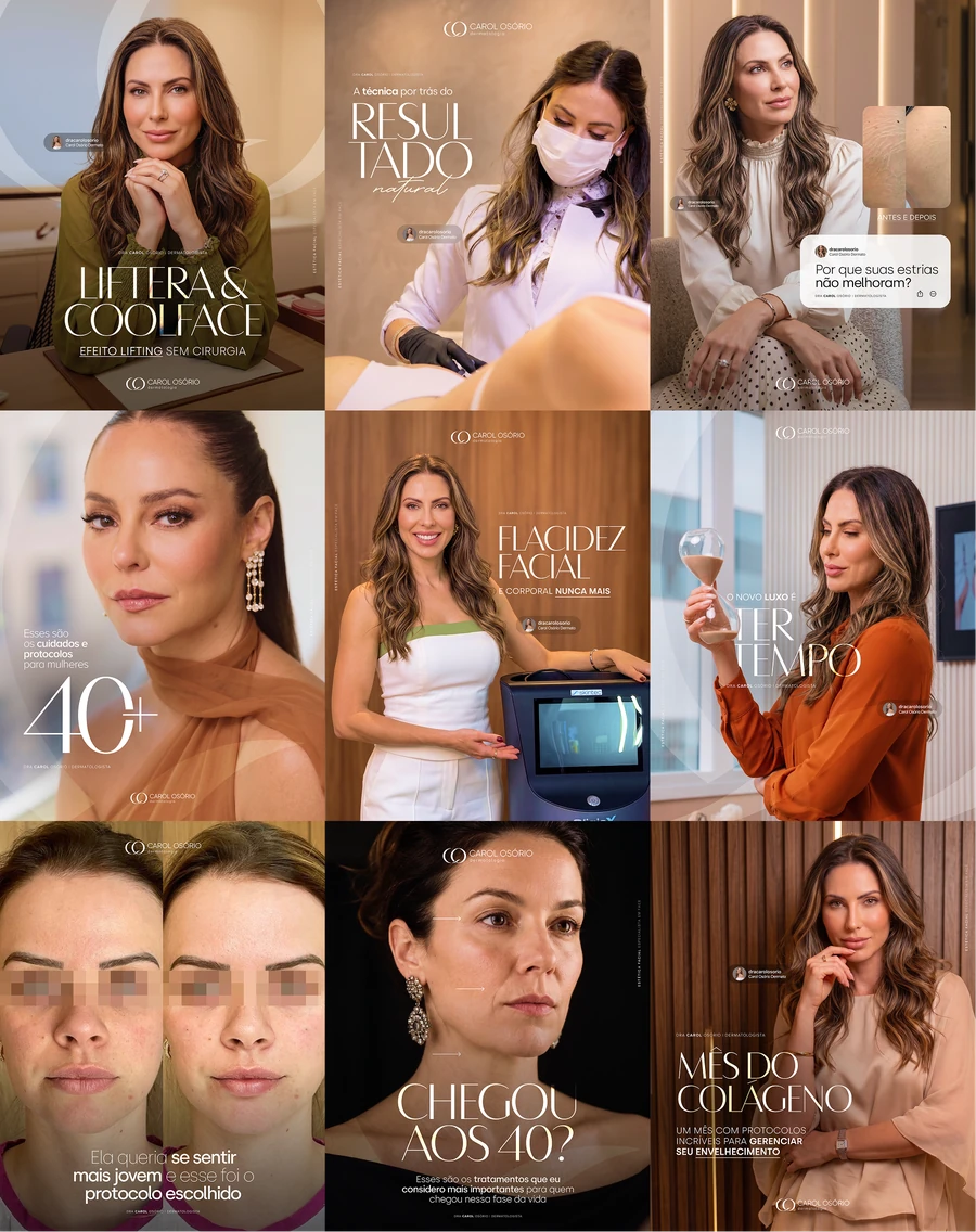 Trabalho da Milano para perfil da Dra. Carol Osório, dermatologista
