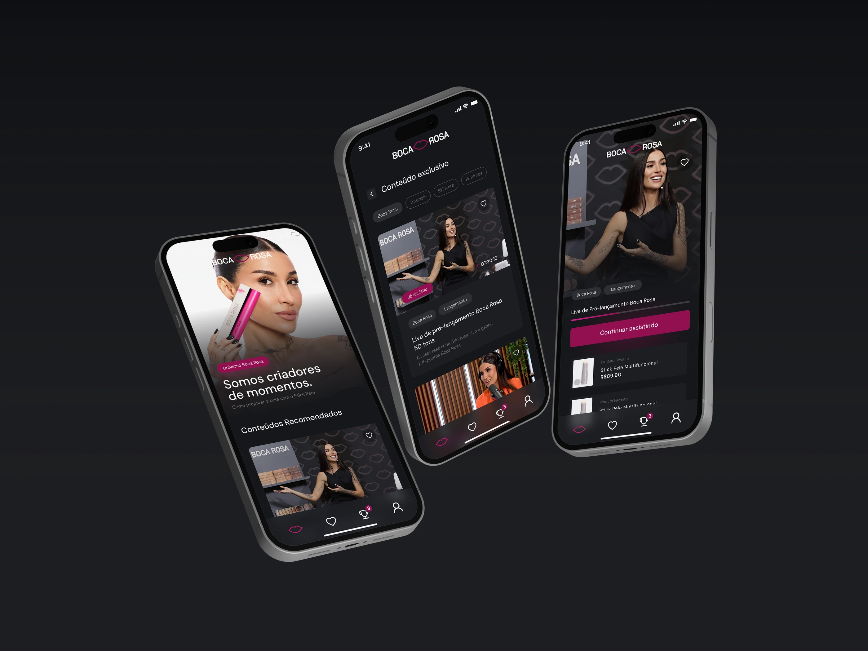 Projeto App Boca Rosa feito pela Milano